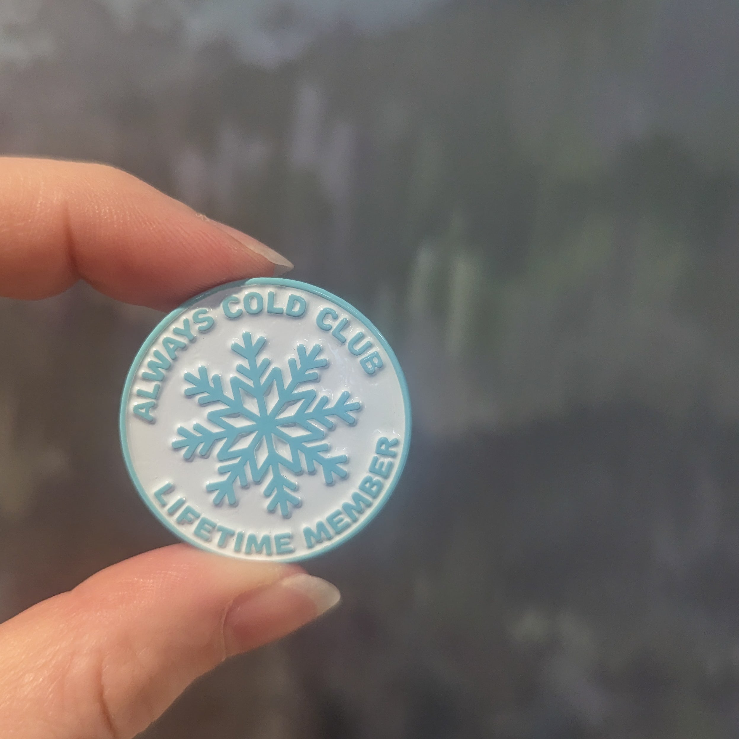 Always Cold Club soft enamel pin (first frost version)