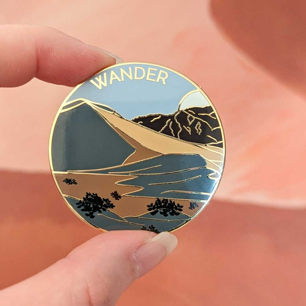 Wander hard enamel pin (daybreak colorway)