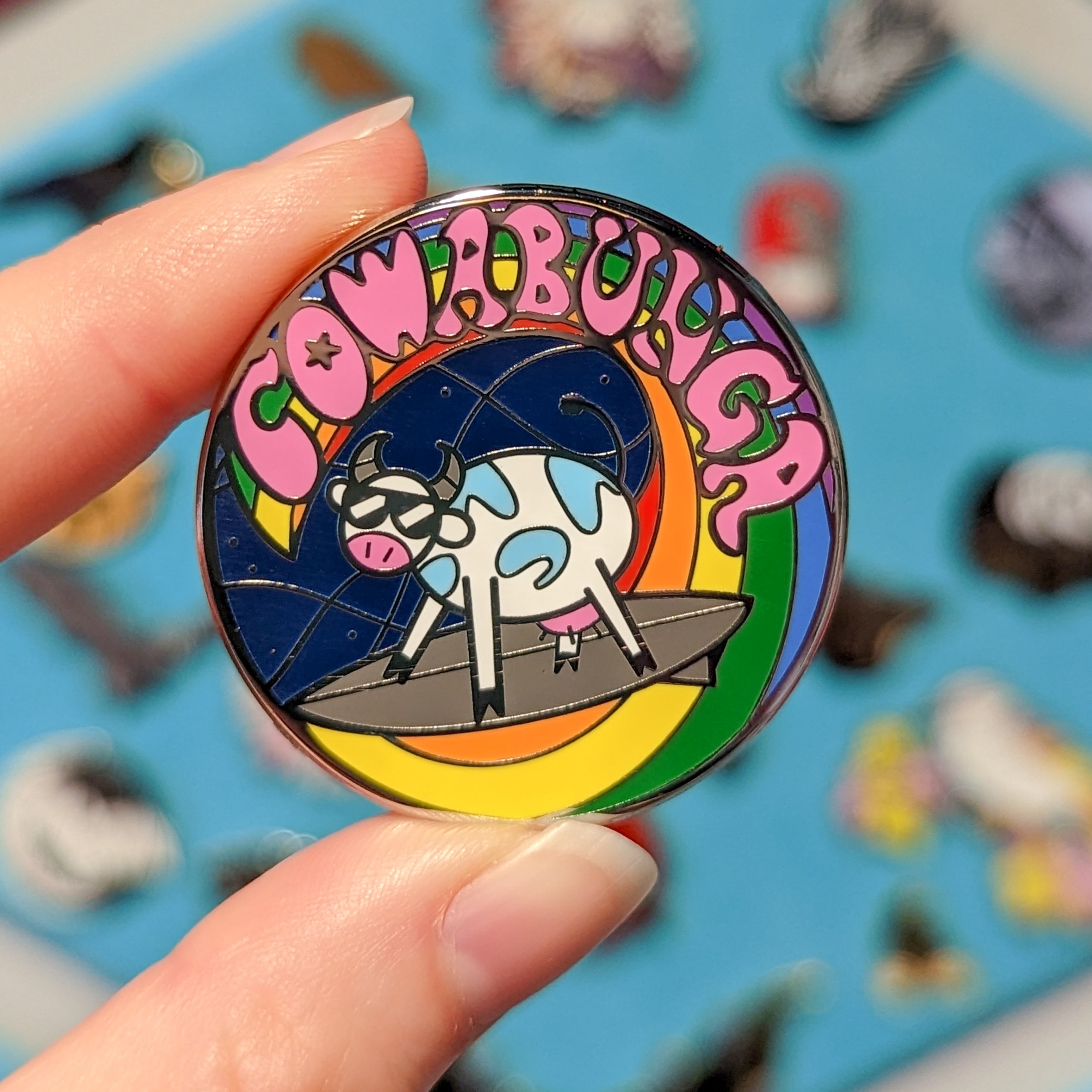 Cowabunga hard enamel pin (pride version)