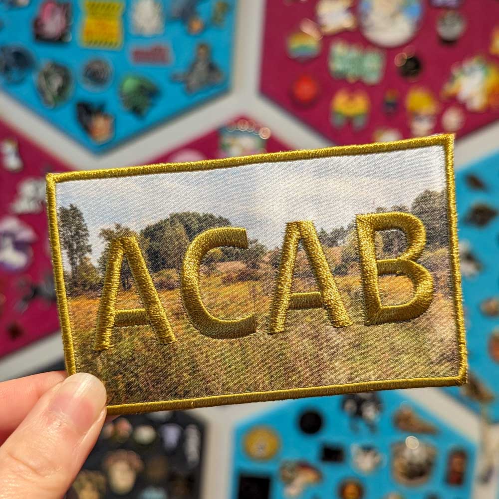 ACAB iron-on patch (harvest gold version)