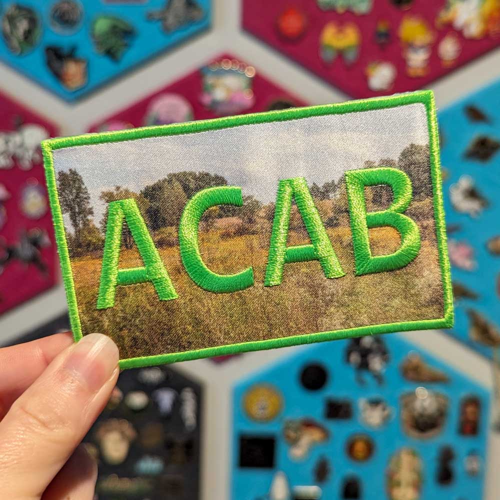 ACAB iron-on patch (spring green version)