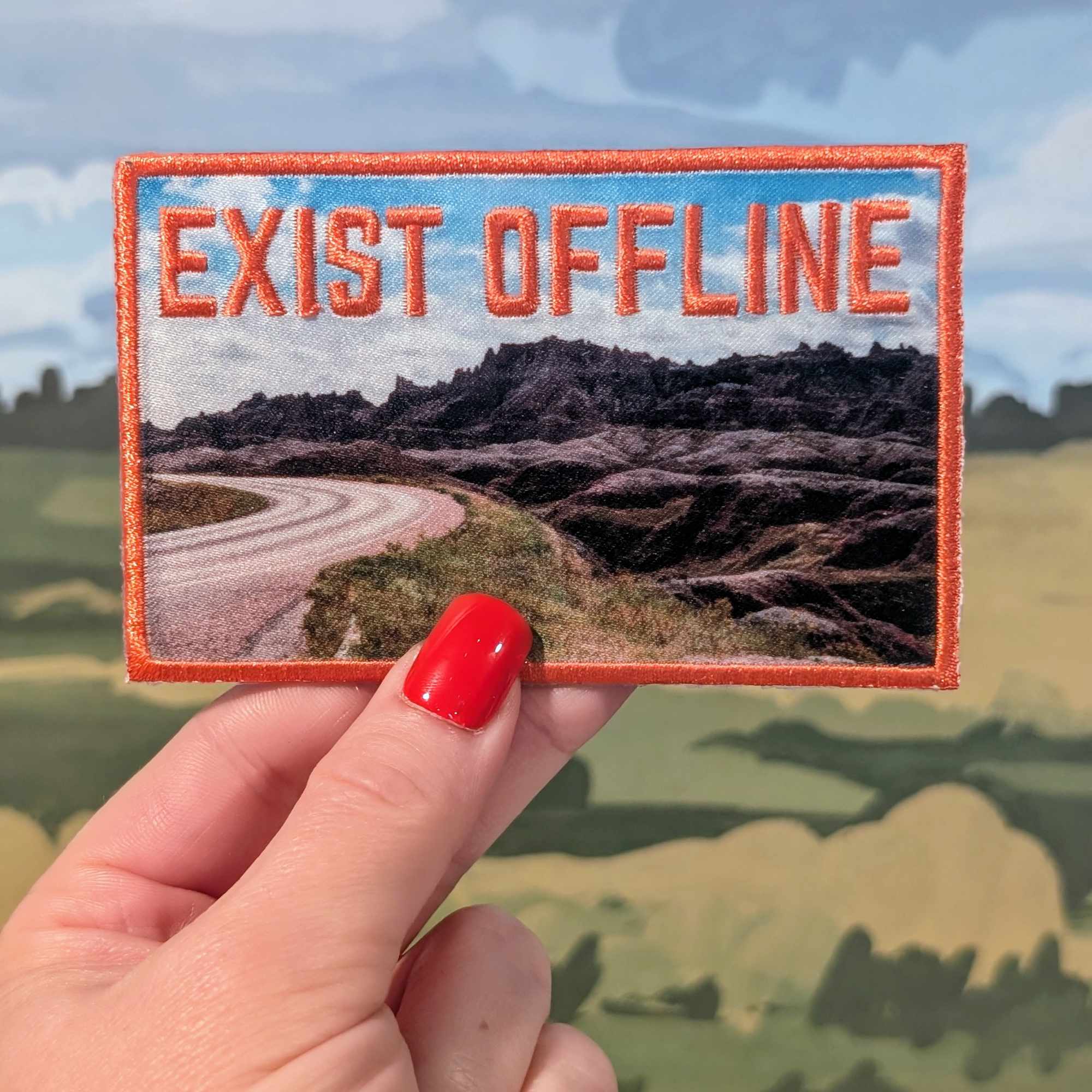 Exist Offline iron-on patch