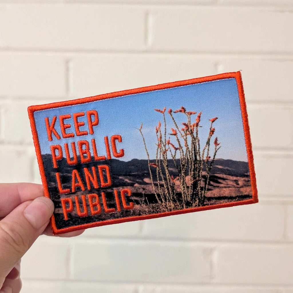 Keep Public Land Public iron-on patch