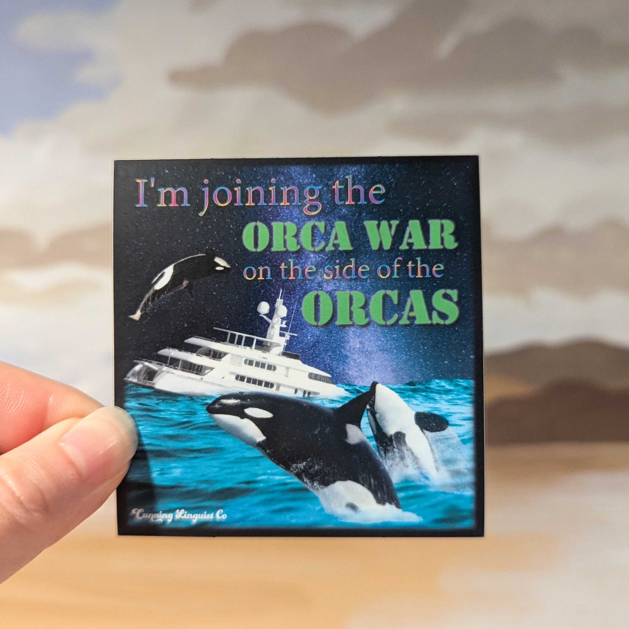 Joining the Orca War sticker