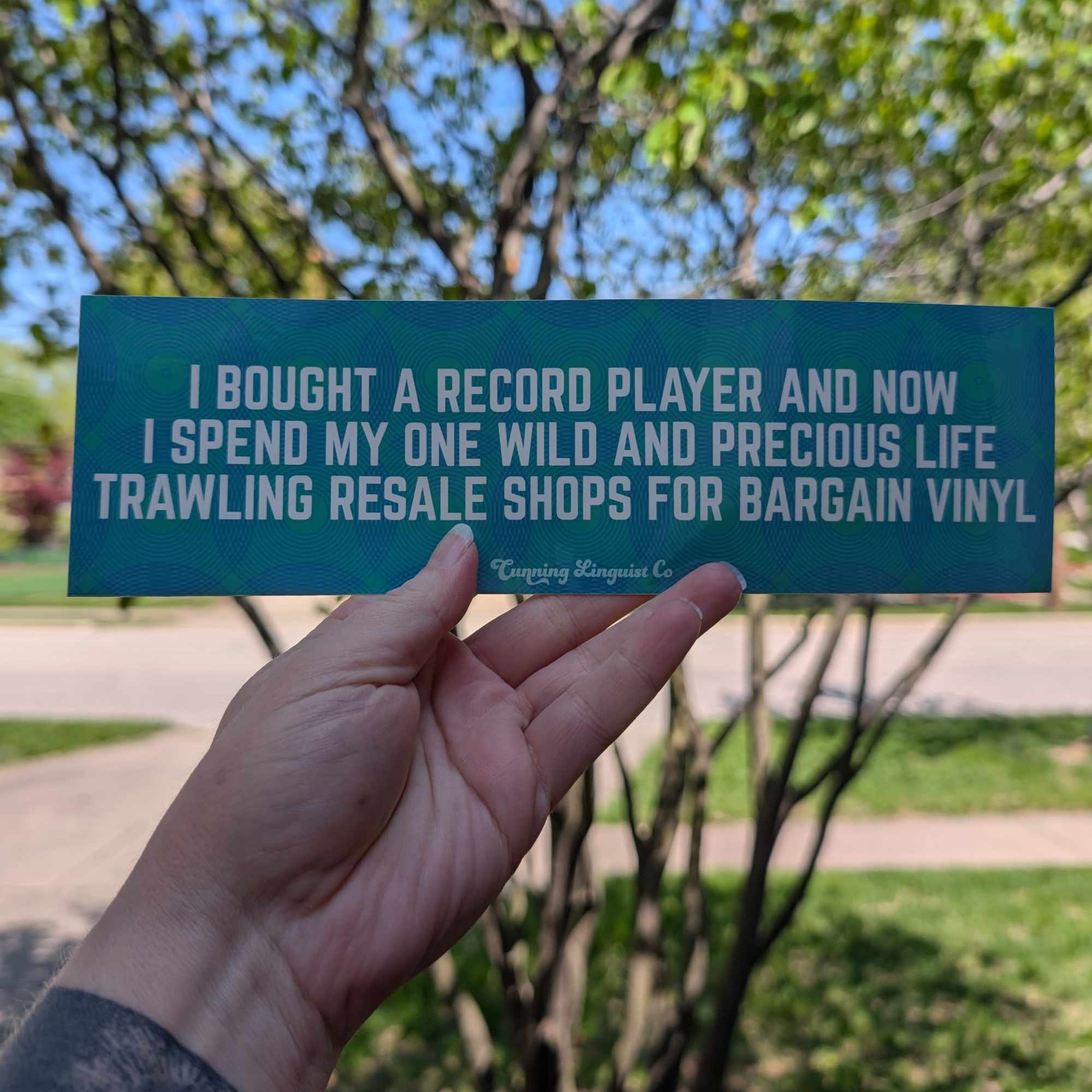 Bargain Vinyl bumper sticker