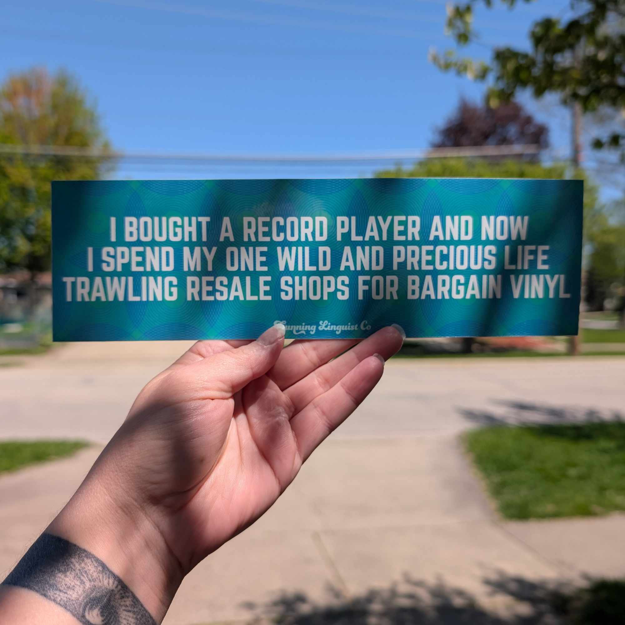 Bargain Vinyl bumper sticker