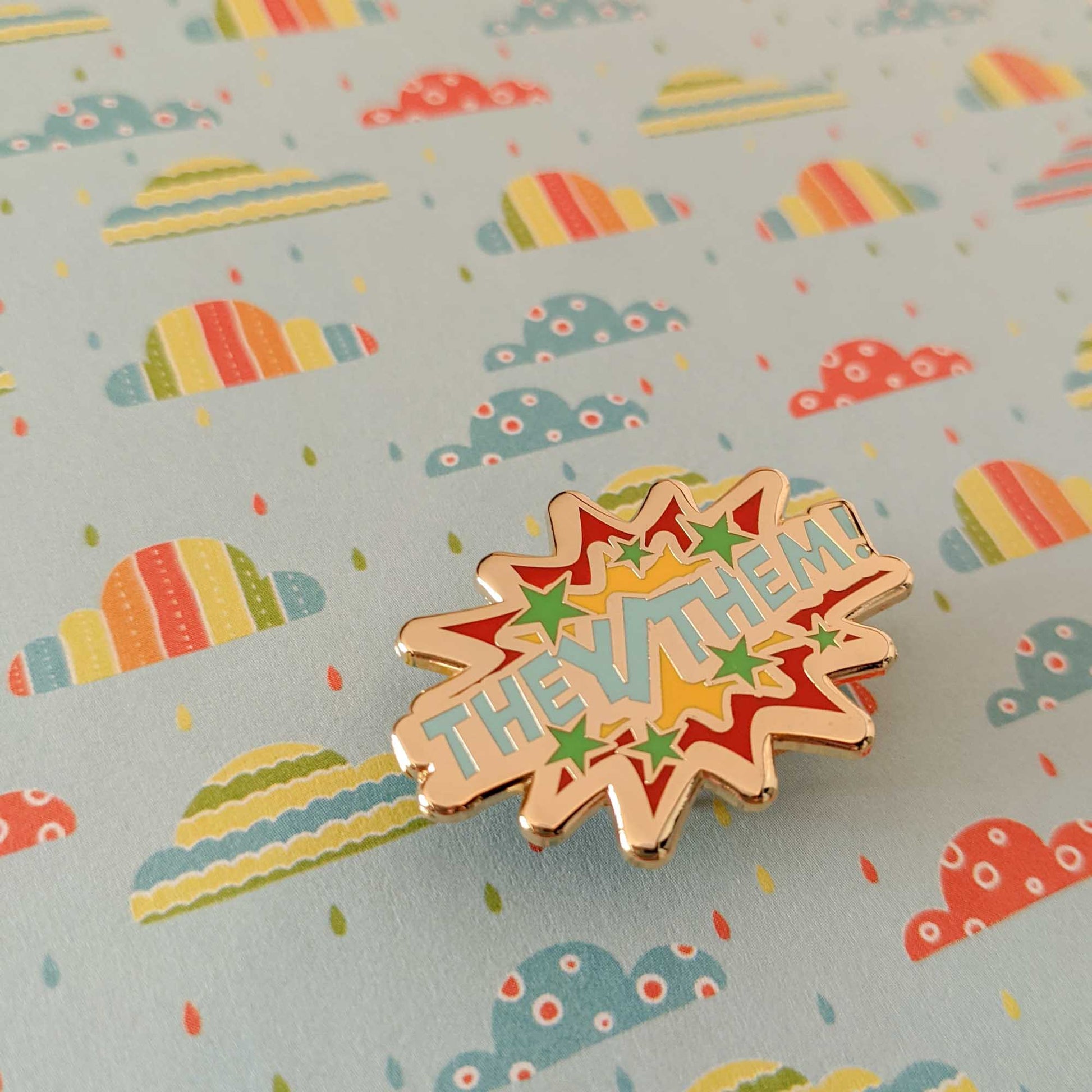They/Them pronouns hard enamel pin