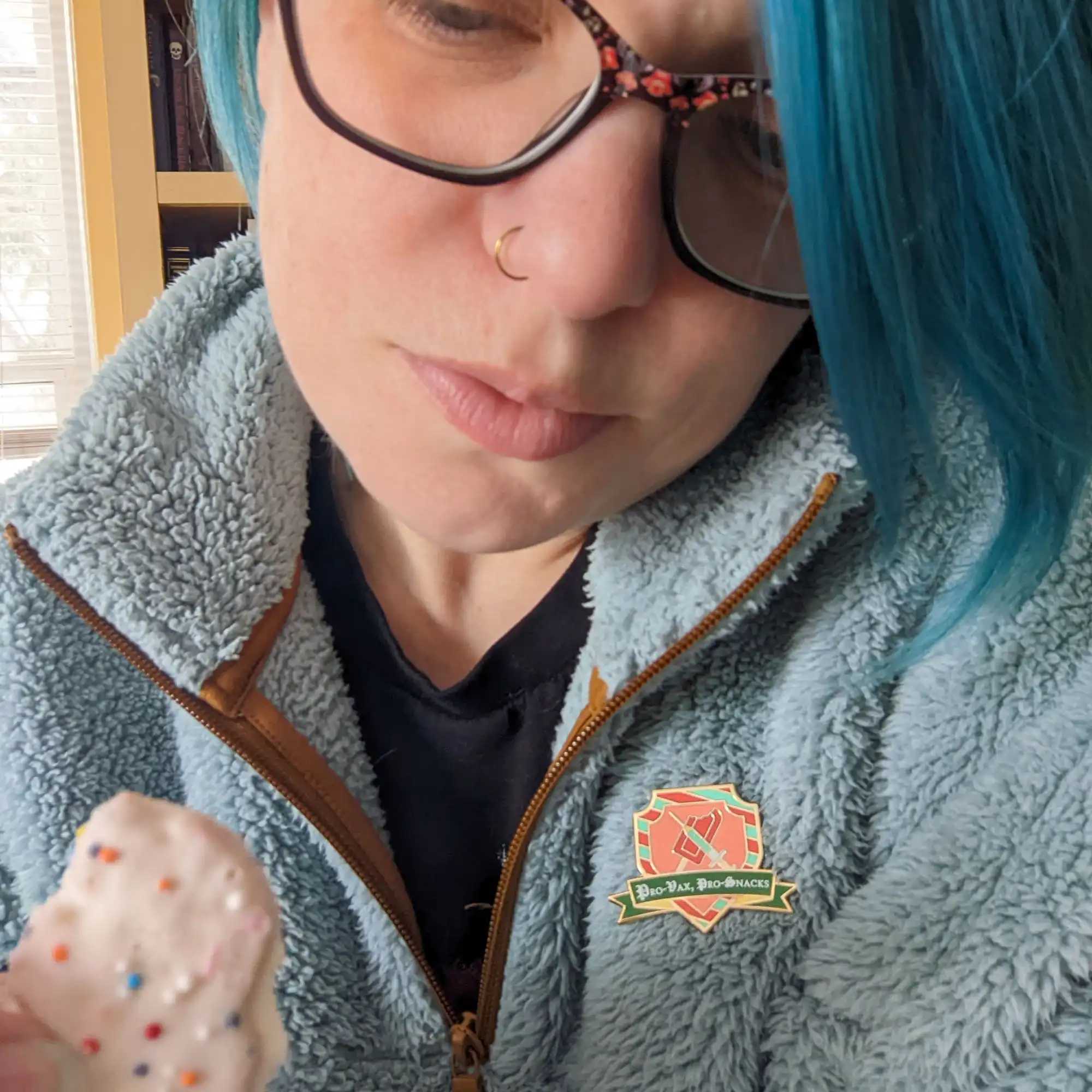 Vax & Snacks hard enamel pin (Ate Too Much Watermelon version)