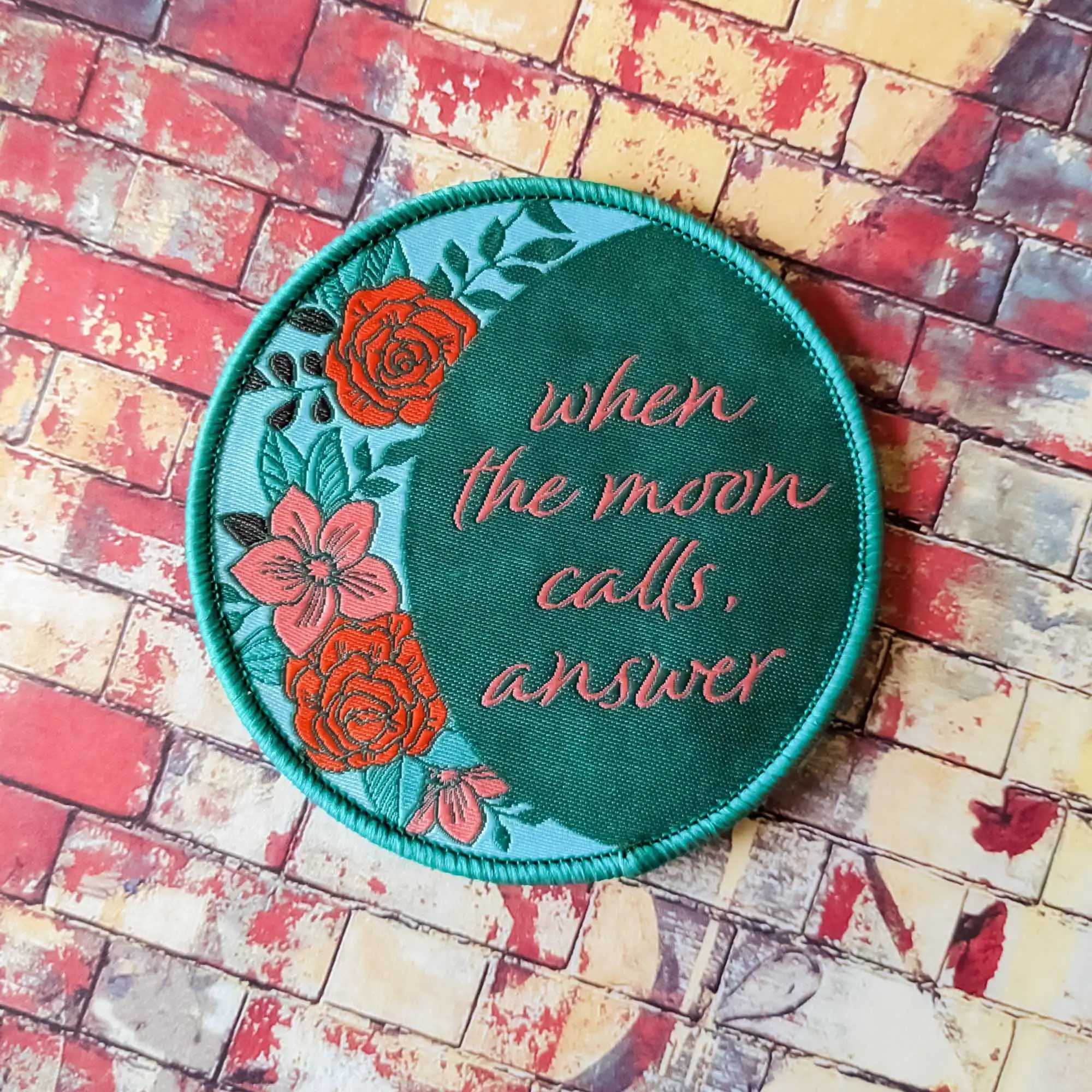 Called by the Moon iron-on patch (Strawberry Moon version)