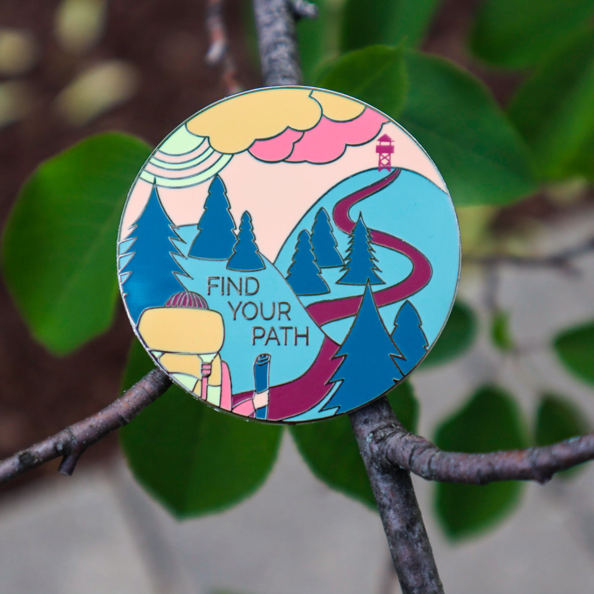Find Your Path hard enamel pin (groovy colorway)-2