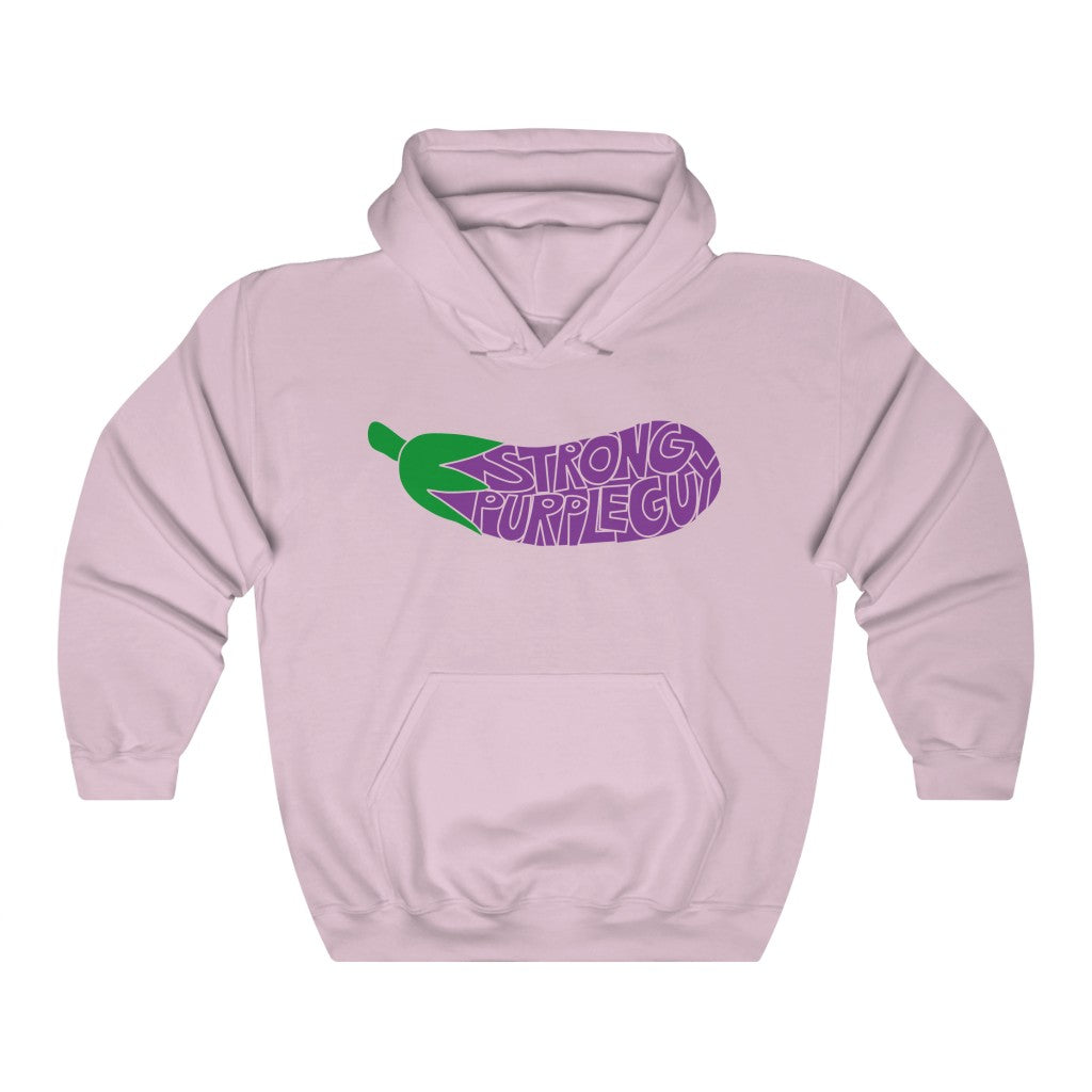 Strong Purple Guy eggplant emoji hoodie
