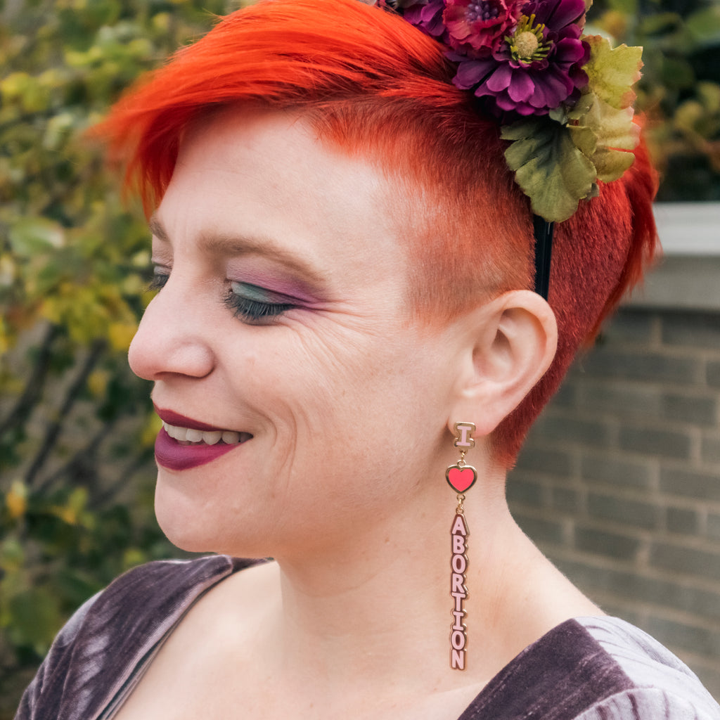 I Heart Abortion earrings