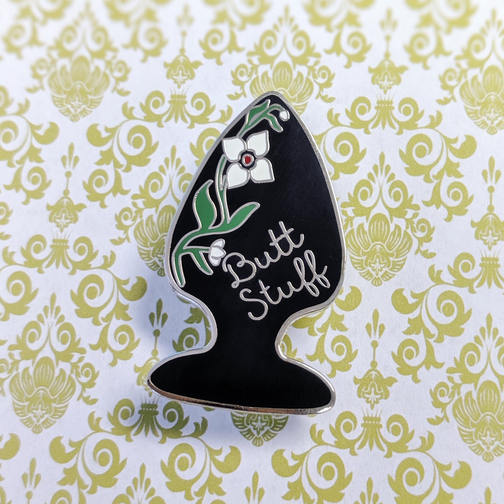 Butt Stuff hard enamel pin (black version)