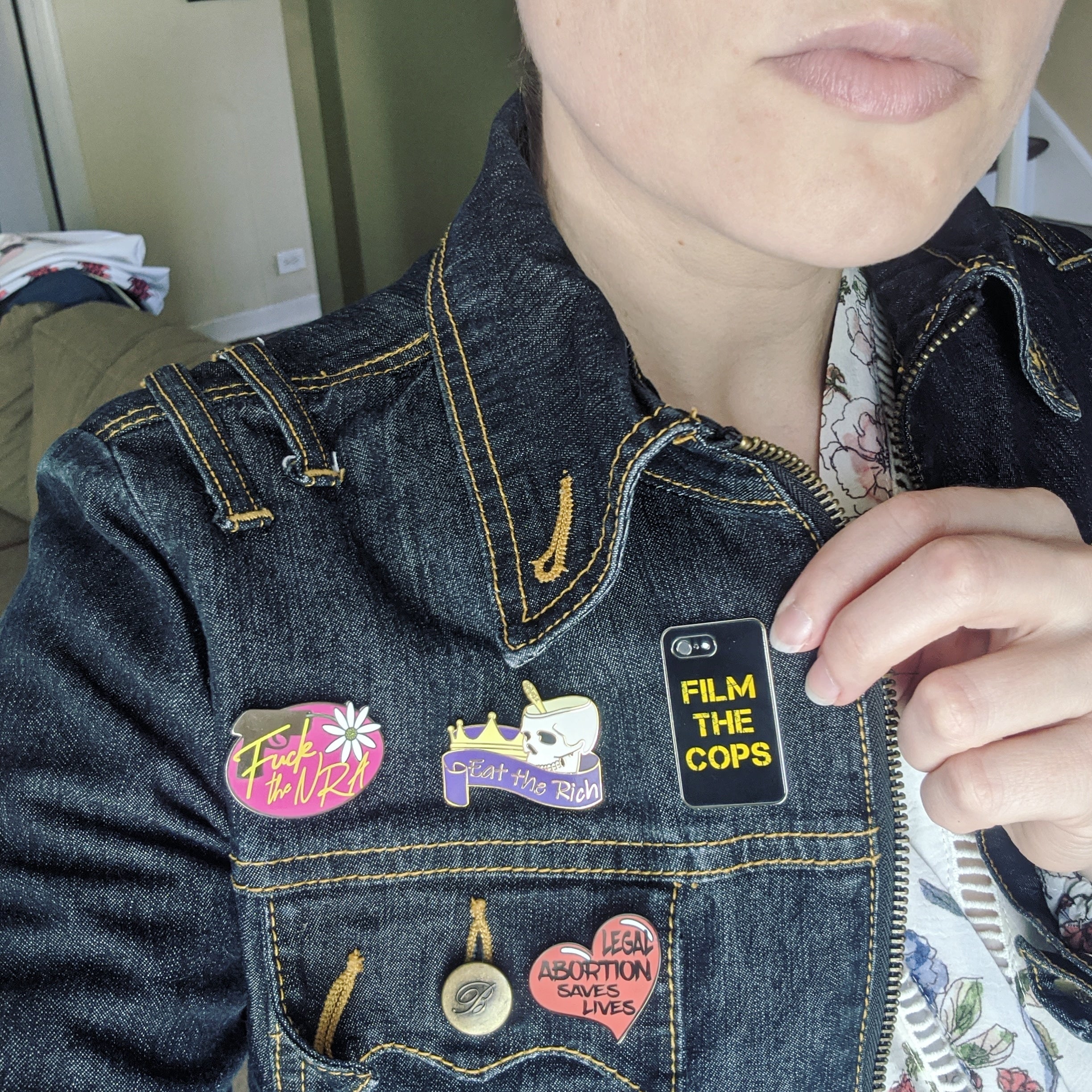Fuck the NRA hard enamel pin benefiting March for Our Lives-3