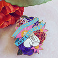 I Get Up hard enamel pin (white/gold version)