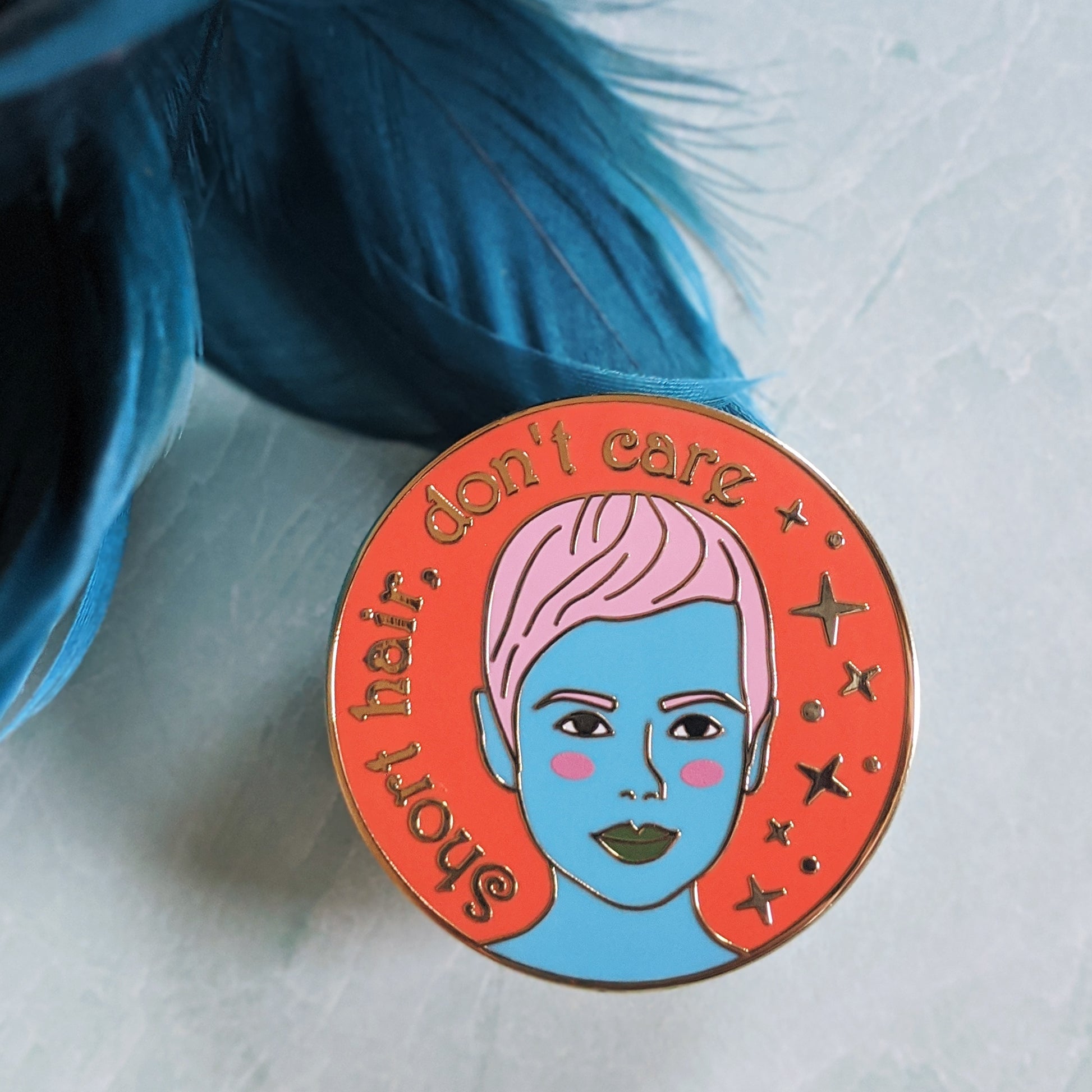 Pixie Hair Don't Care hard enamel pin