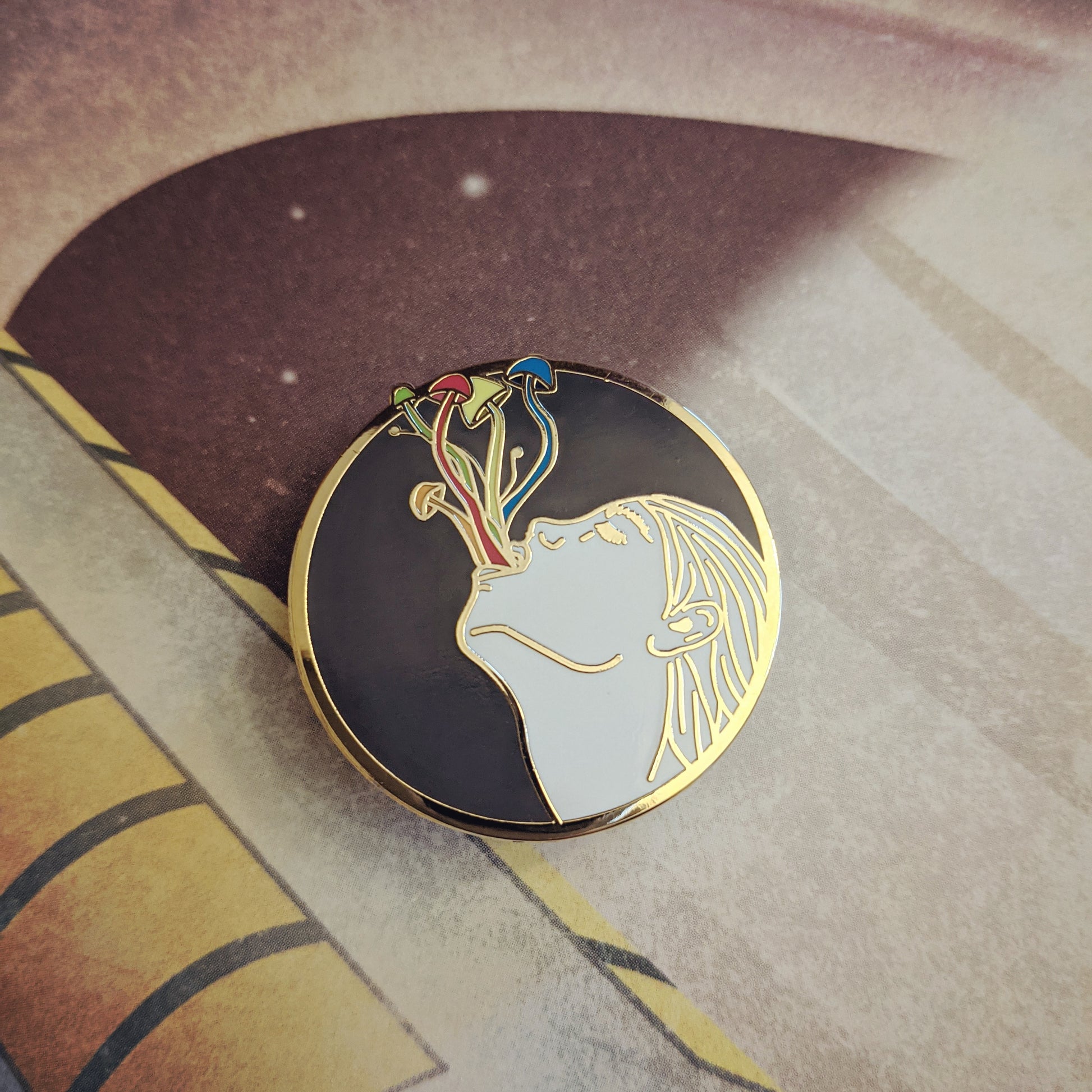 What Grows Inside hard enamel pin (full color version)