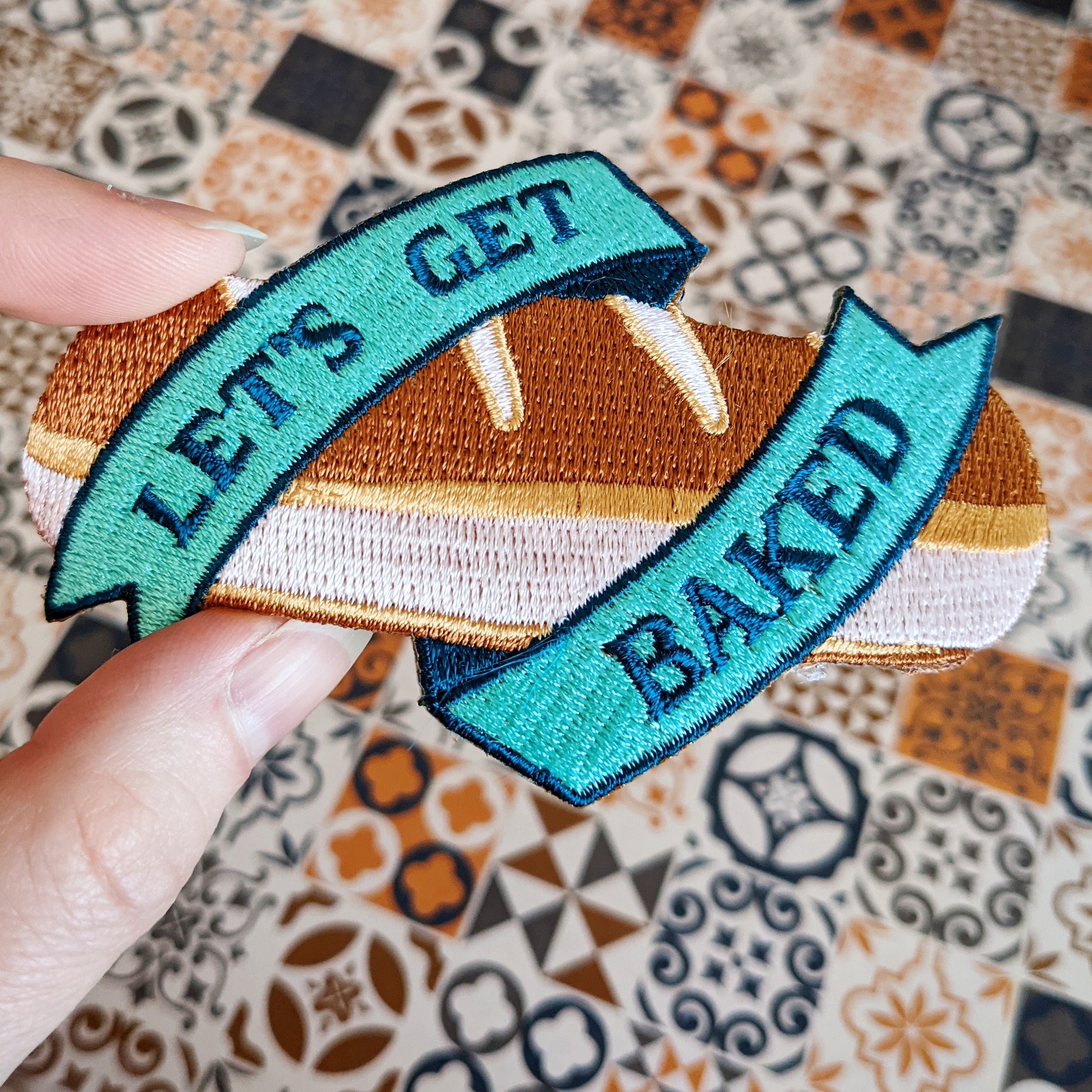 Let's Get Baked iron-on patch