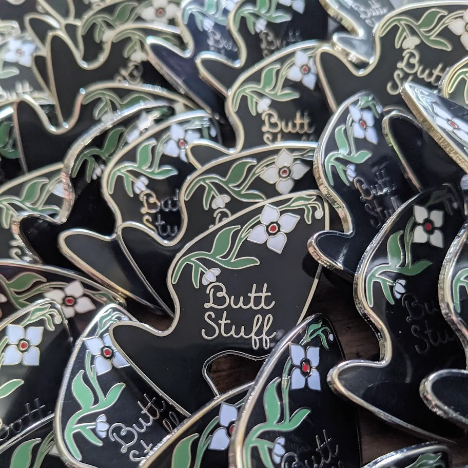 Butt Stuff hard enamel pin (black version)