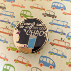 Chaos Cat hard enamel pin (black/gold version)