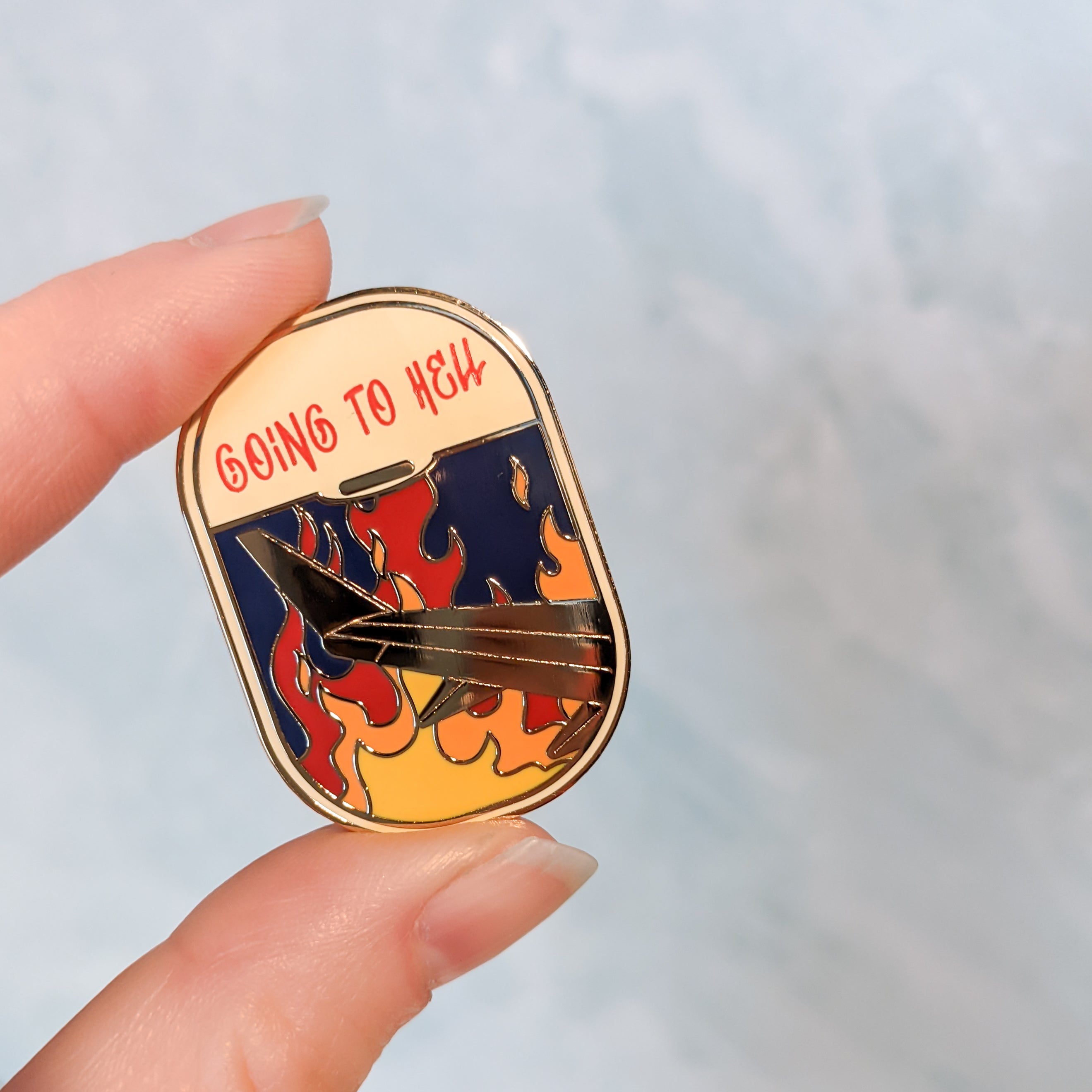 Direct Flight to Hell (Lady Macbeth version) hard enamel pin