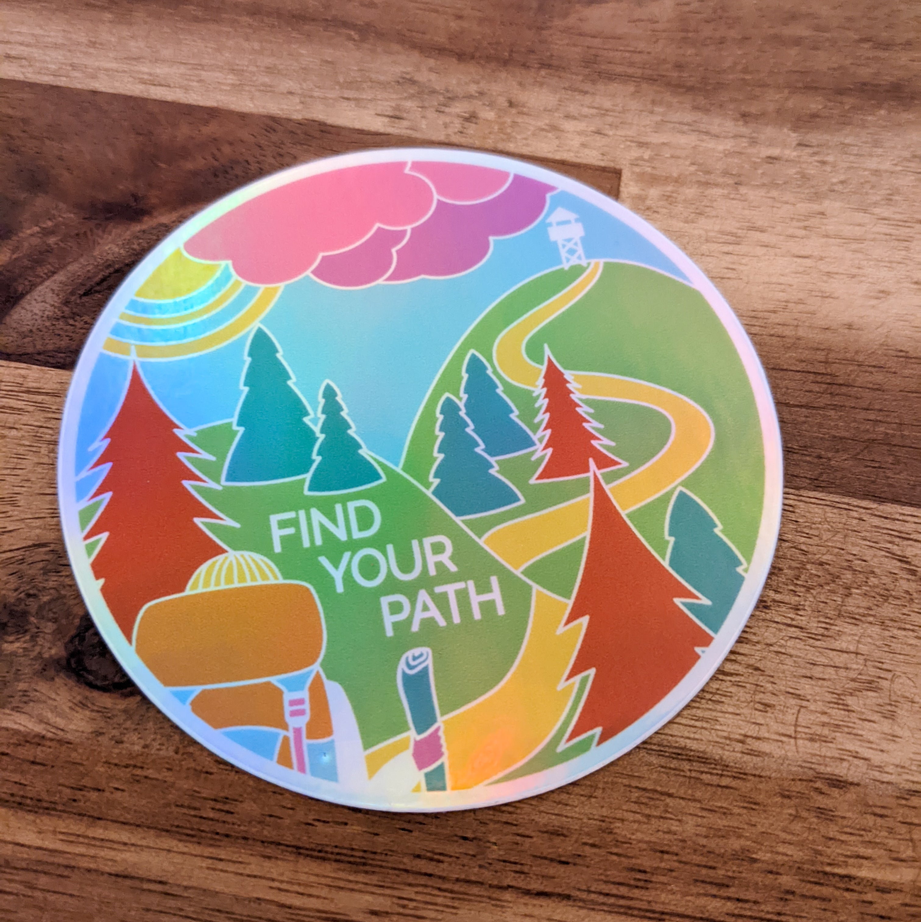 Find Your Path sticker (rainbow / subtle LGBTQIA+ pride)
