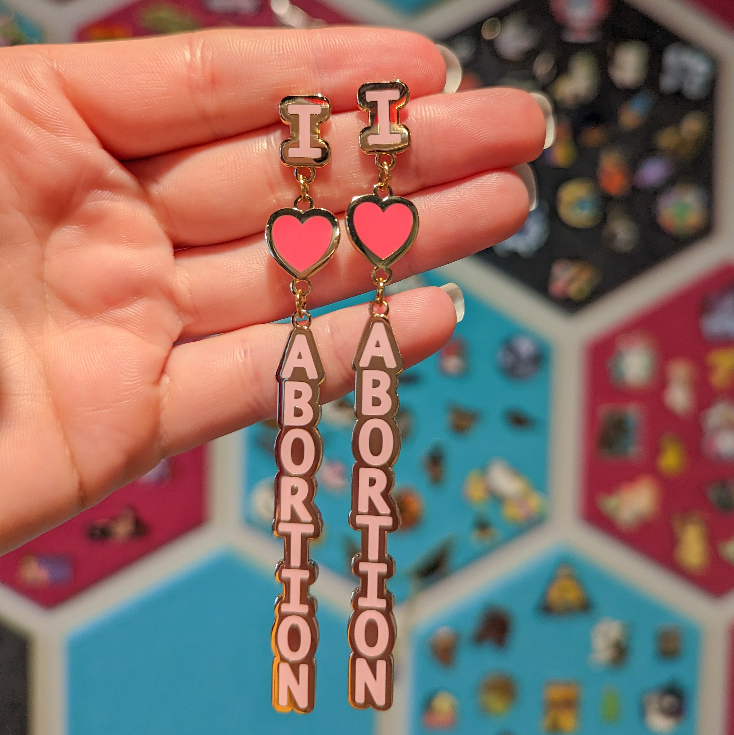 I Heart Abortion earrings