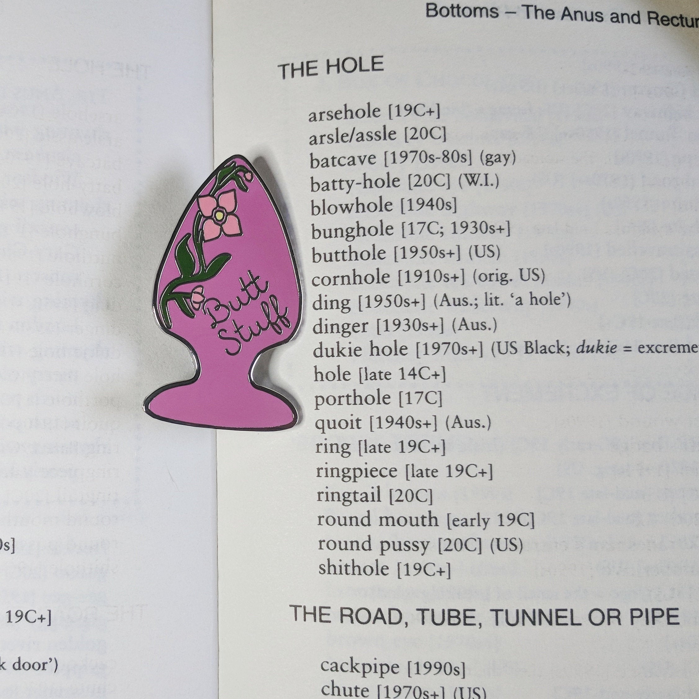 Butt Stuff hard enamel pin (purple version)