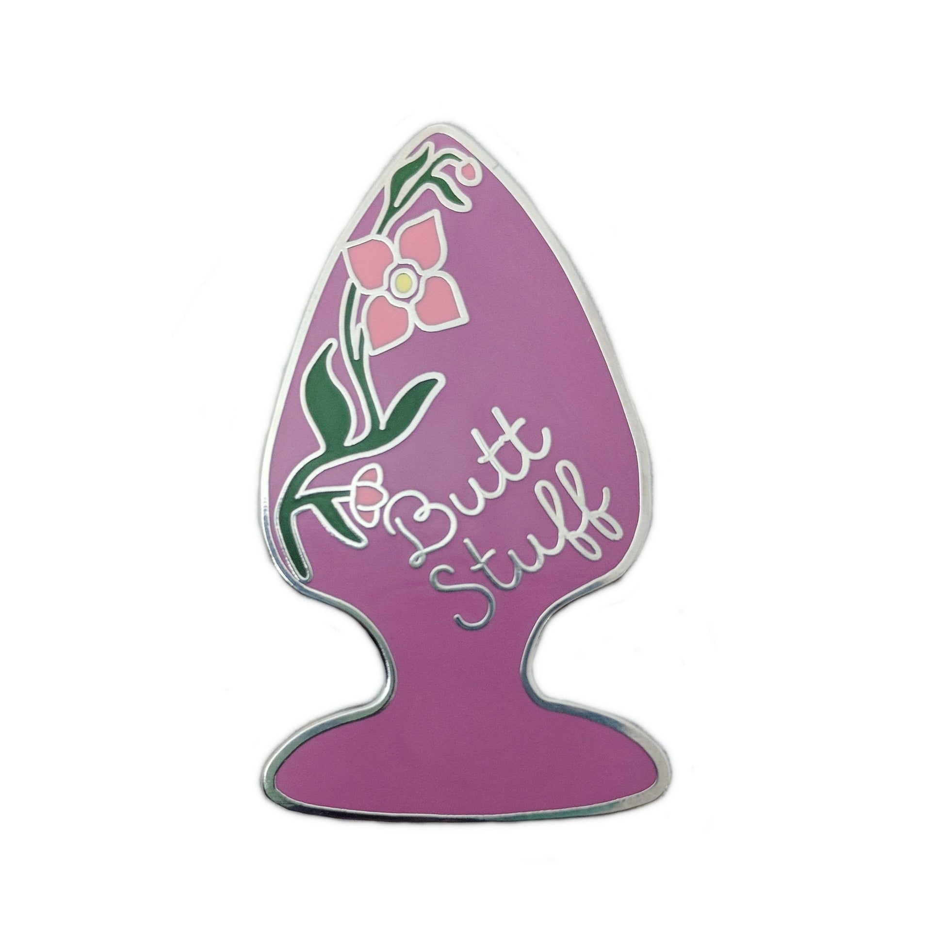Butt Stuff hard enamel pin (purple version)