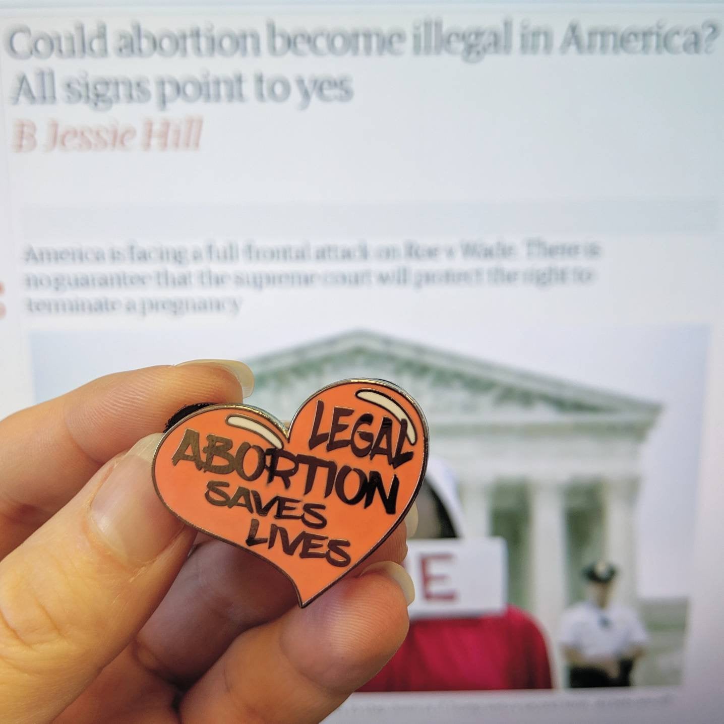 Legal Abortion hard enamel pin benefiting abortion funds