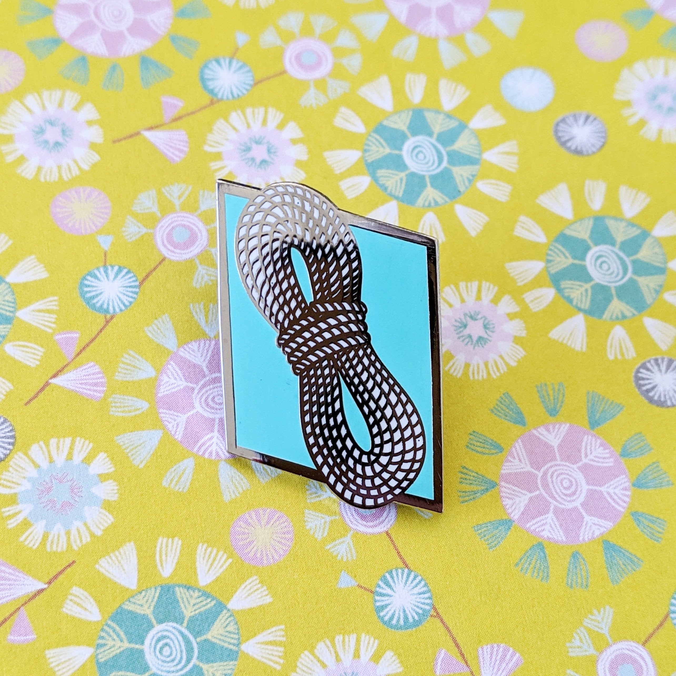 Rope hard enamel pin