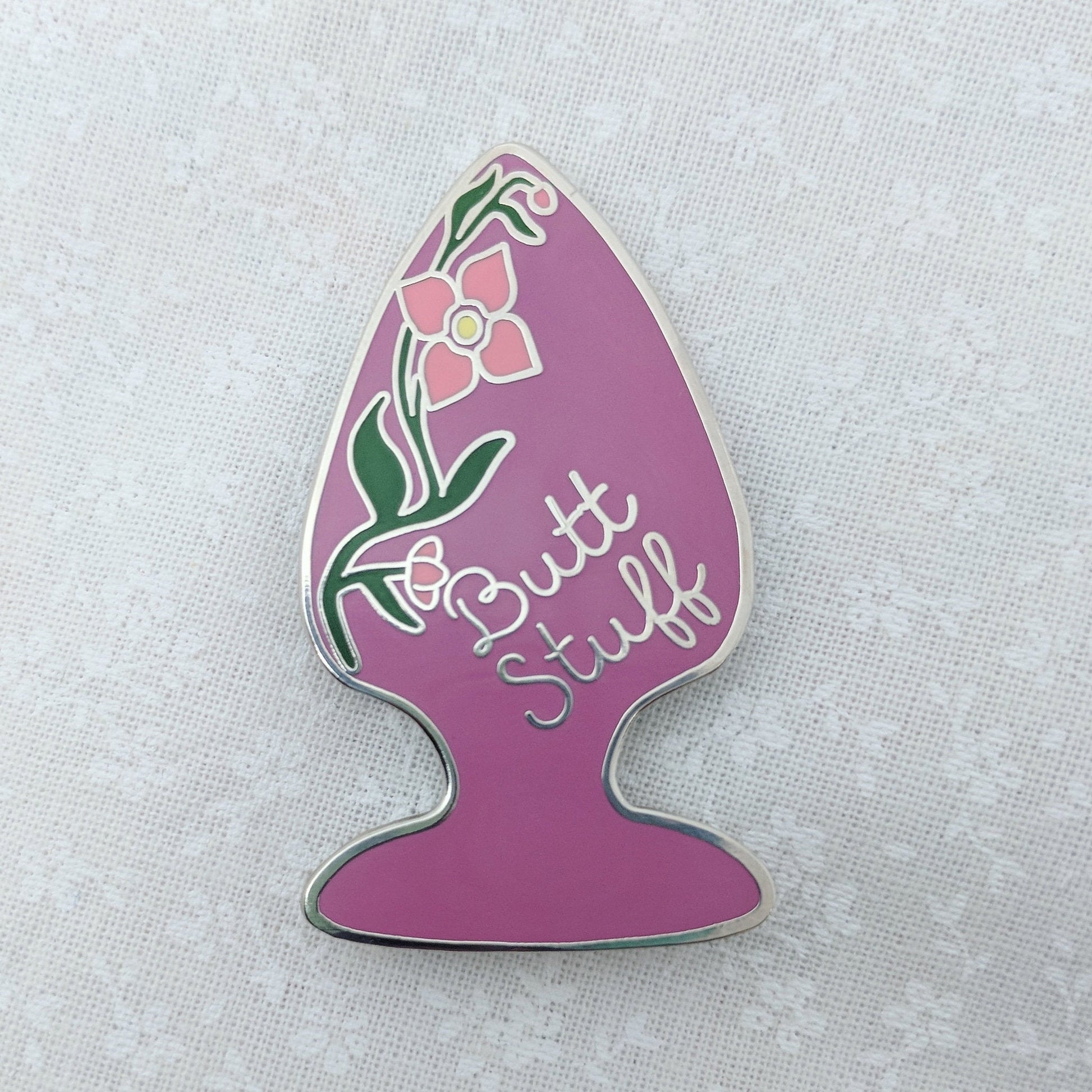Butt Stuff hard enamel pin (purple version)