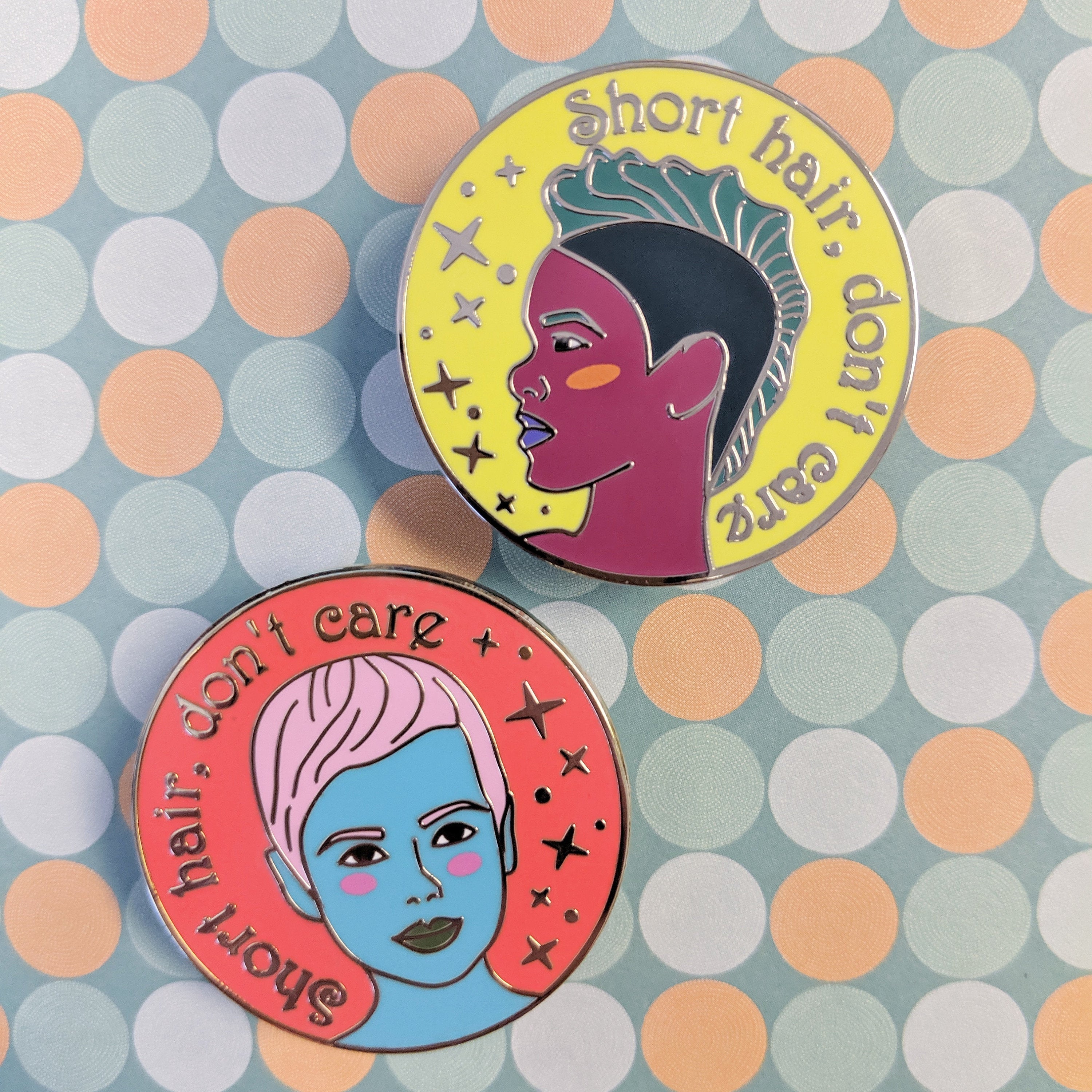 Pixie Hair Don't Care hard enamel pin