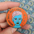 Pixie Hair Don't Care hard enamel pin