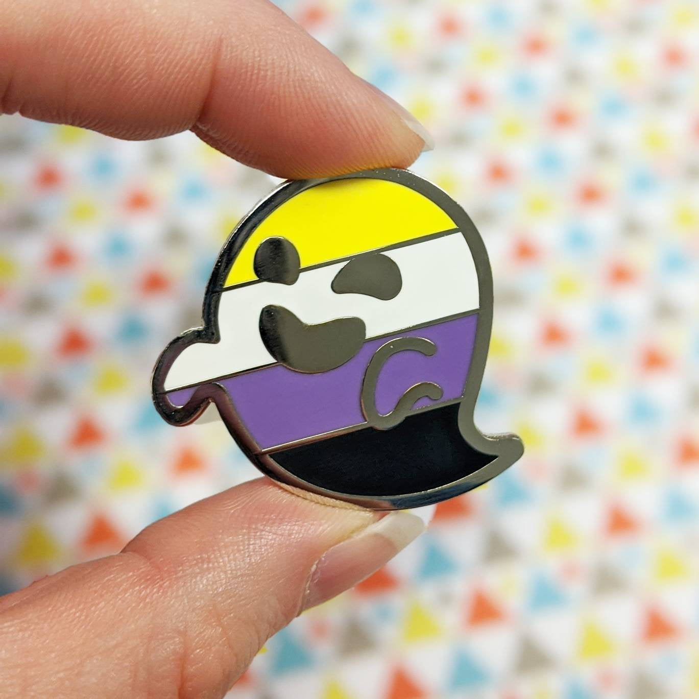 Nonbinarition (nonbinary pride) hard enamel pin